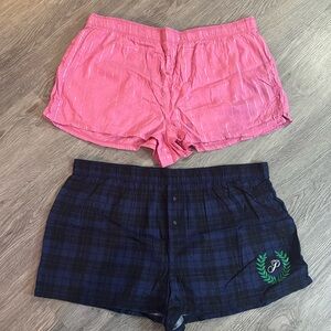 2 pairs of vs pink pajama shorts